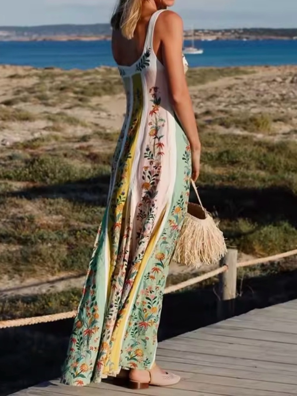 FARM Rio Mint & Yellow Floral Panel Maxi Dress - Picture 7 of 15